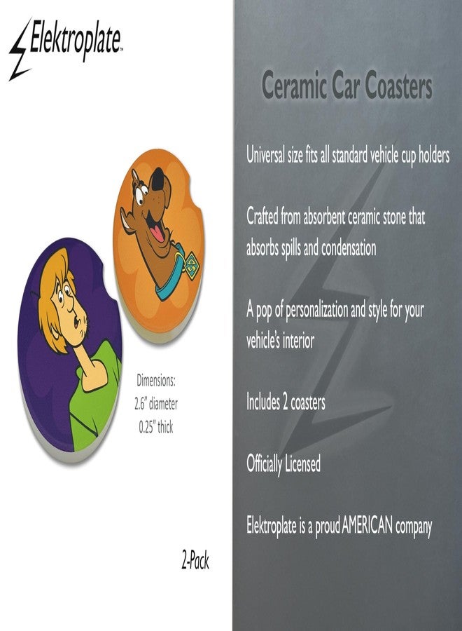 Elektroplate قواعد أكواب سيراميك للسيارات من إليكتروبليت، مرخصة رسميًا، بتصميم سكوبي دو وشاغي (قطر 2.6 بوصة) | مناسبة لجميع أنواع السيارات والشاحنات وسيارات الدفع الرباعي وغيرها | ماصة للماء، مانعة للانزلاق، متينة | طقم من قطعتين - Image 3